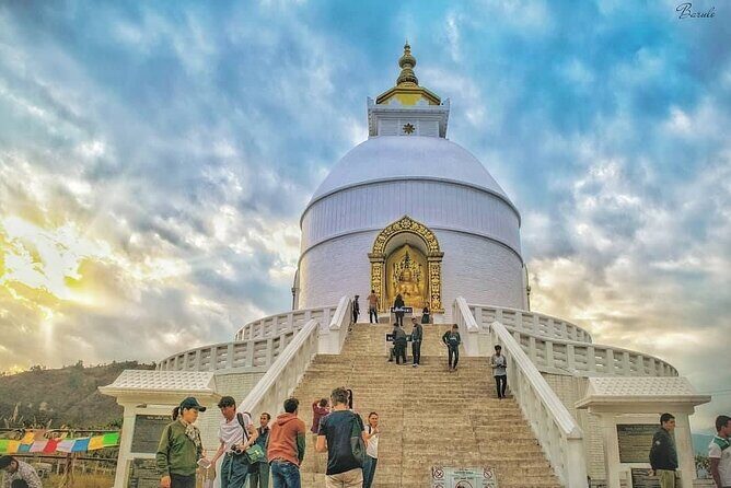 From Pokhara : Hiking to Peace Pagoda via Fewa Lake & Jungle - Peace Pagoda (Shanti Stupa) on Anadu Hill: the payoff view