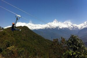ZipFlyer Nepal - The World's Steepest Zip-line - Dual zipline side-by-side: flying with a friend without the wait